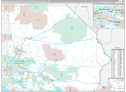 Riverside-San Bernardino-Ontario Metro Area Wall Map Premium Style 2026